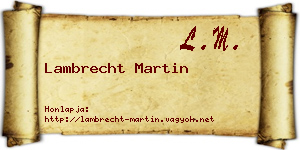 Lambrecht Martin névjegykártya