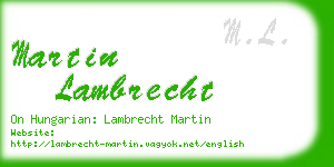 martin lambrecht business card